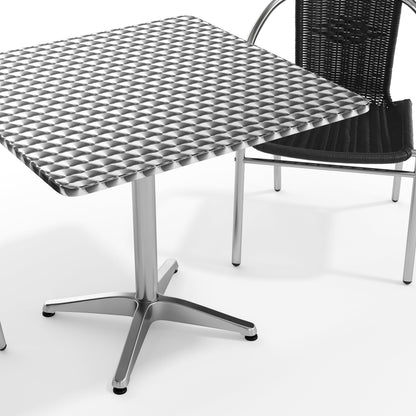 Flash Furniture TLH-ALUM-32SQ-020BKCHR2-GG 31.5" Square Aluminum Indoor-Outdoor Table Set with 2 Black Rattan Chairs - View 10