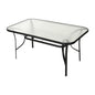 Flash Furniture TLH-SC-094L-BLK-GG Commercial 35x59 Tempered Glass and Steel Patio Table with Umbrella Hole-Black (Clear Top/Black Frame) - Main view