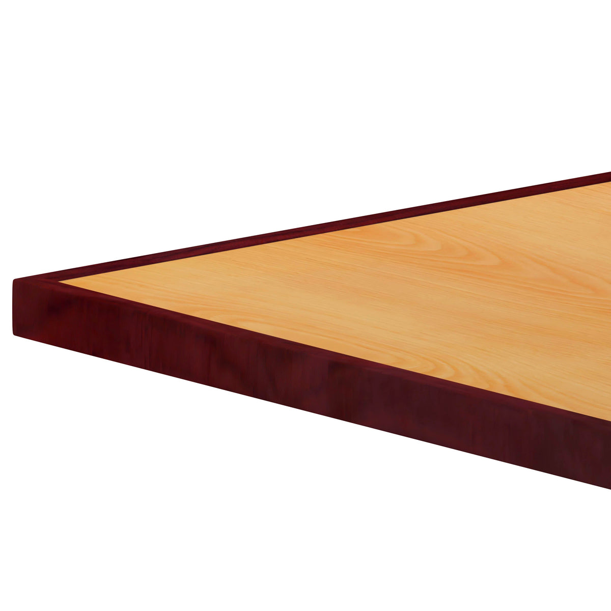 Flash Furniture TP-2TONE-3636-GG 36" Square 2-Tone Cherry & Mahogany Resin Table Top with 2" Thick Drop-Lip - View 4