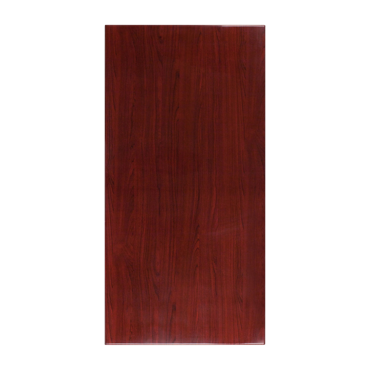 Flash Furniture TP-MAH-3060-GG 30" x 60" Rectangular High-Gloss Mahogany Resin Table Top with 2" Thick Edge - Main view