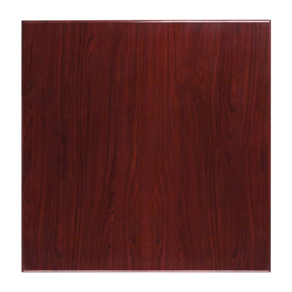 Flash Furniture TP-MAH-3636-GG 36" Square High-Gloss Mahogany Resin Table Top with 2" Thick Drop-Lip - Main view