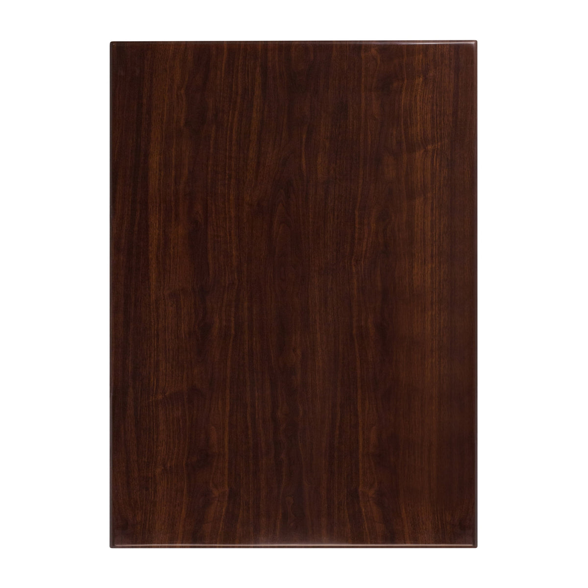 Flash Furniture TP-WAL-3042-GG 30" x 42" Rectangular High-Gloss Walnut Resin Table Top with 2" Thick Edge - Main view