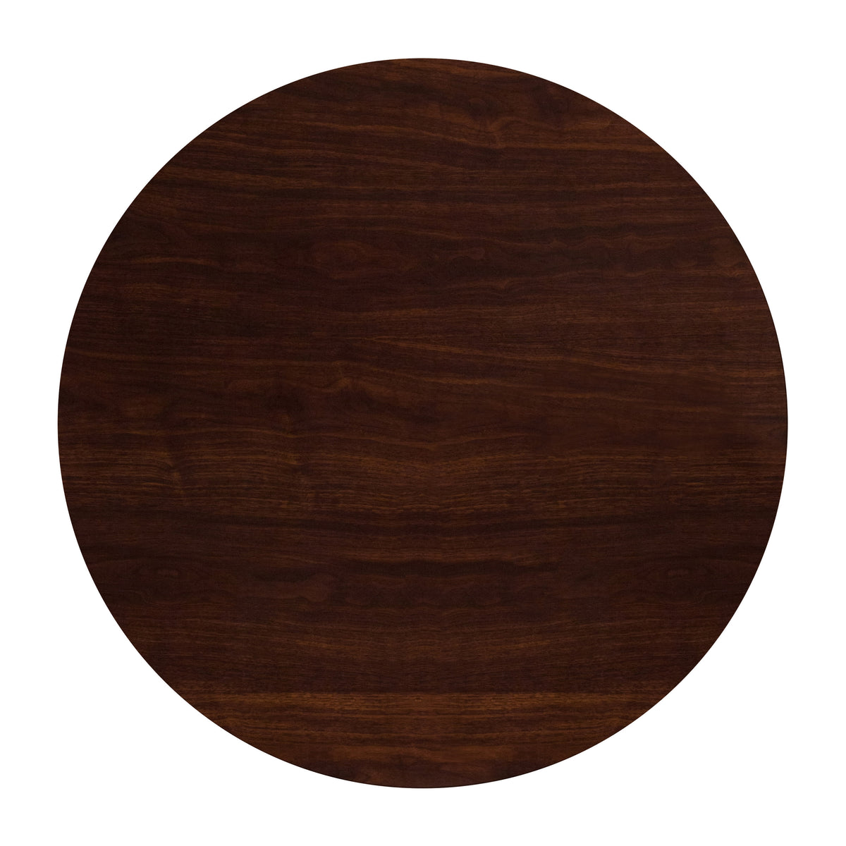 Flash Furniture TP-WAL-48RD-GG 48" Round High-Gloss Walnut Resin Table Top with 2" Thick Drop-Lip - Main view