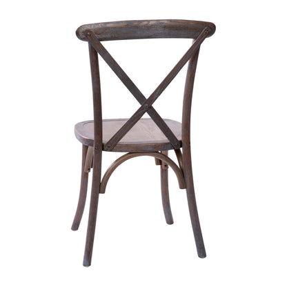Flash Furniture X-BACK-BURDRIFT Gray Wash Dark Driftwood X-Back Dining Chairs - View 8