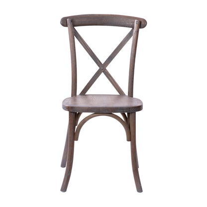 Flash Furniture X-BACK-BURDRIFT Gray Wash Dark Driftwood X-Back Dining Chairs - View 11