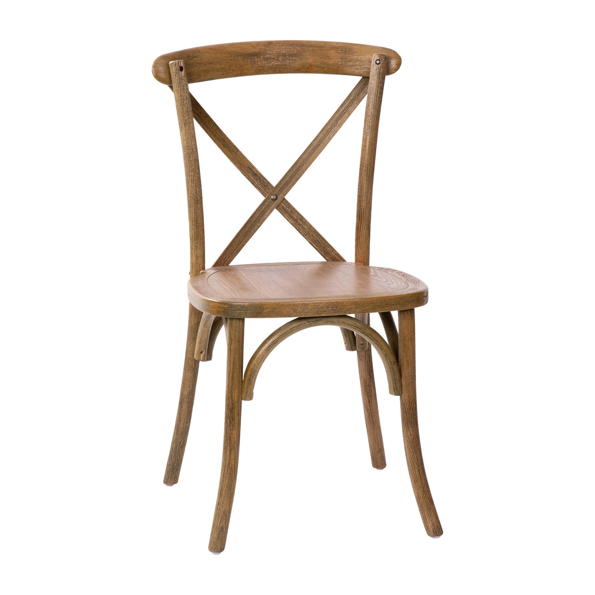 Flash Furniture X-BACK-DNAT Hand Scraped Dark Natural X-Back Chair - Main view