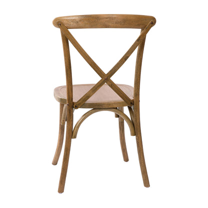 Flash Furniture X-BACK-DNAT Hand Scraped Dark Natural X-Back Chair - View 8