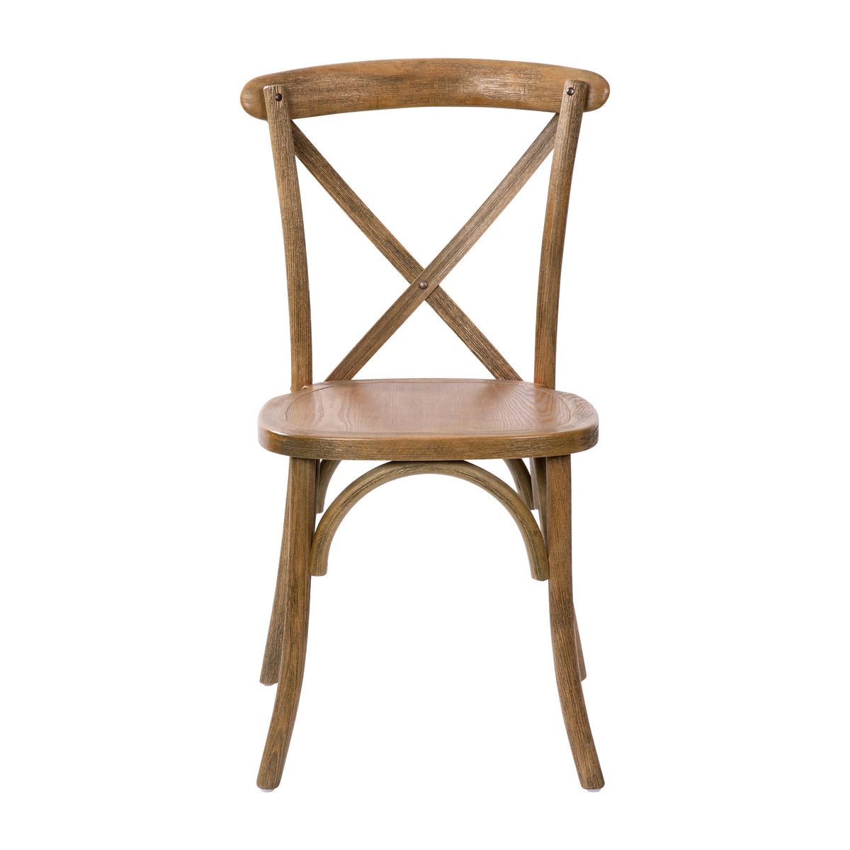 Flash Furniture X-BACK-DNAT Hand Scraped Dark Natural X-Back Chair - View 11