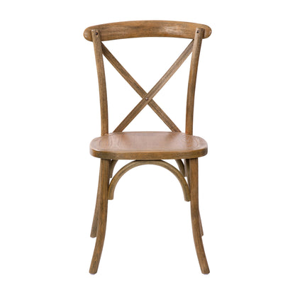 Flash Furniture X-BACK-DNAT Hand Scraped Dark Natural X-Back Chair - View 11