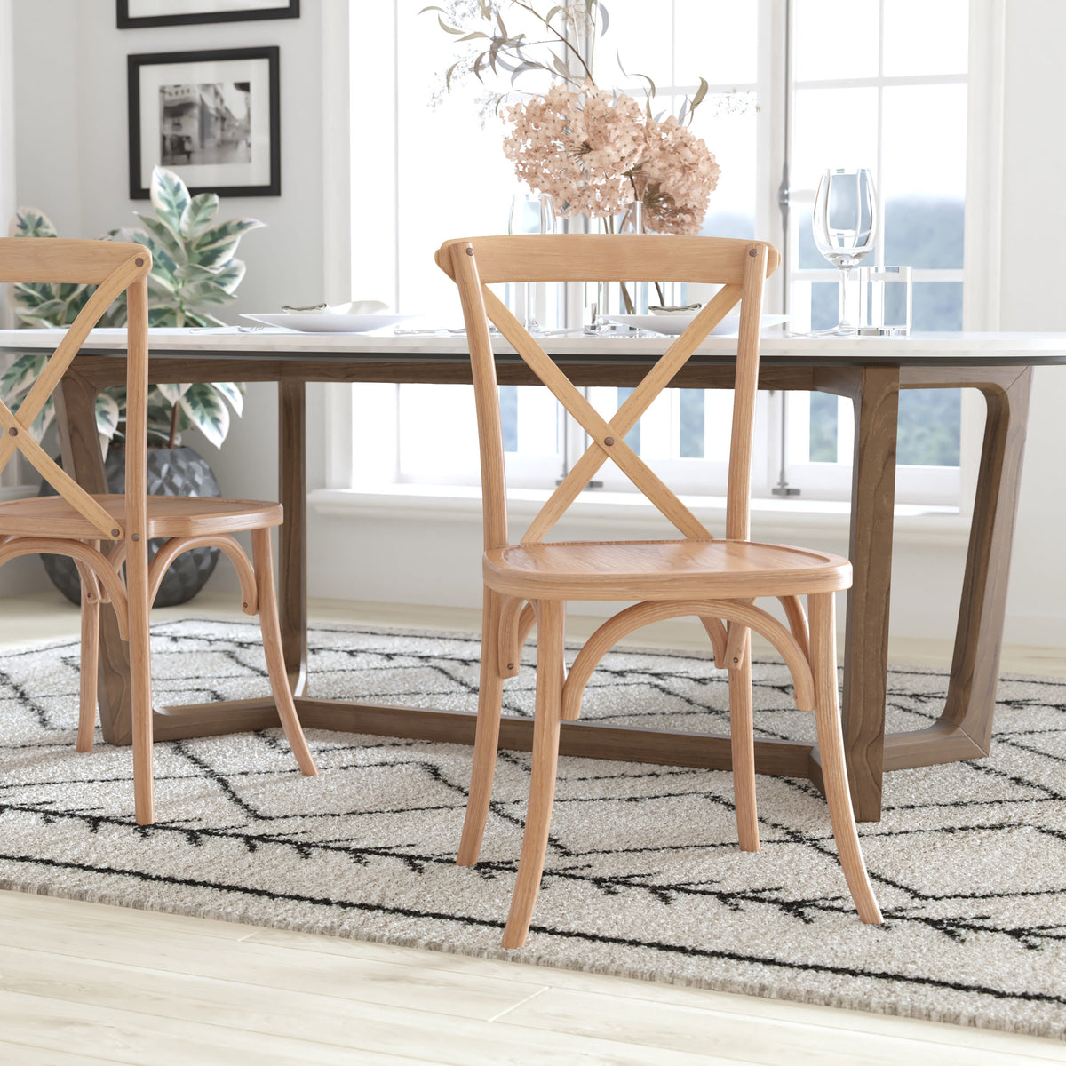 Flash Furniture X-BACK-DRIFT Driftwood X-Back Chair - View 2