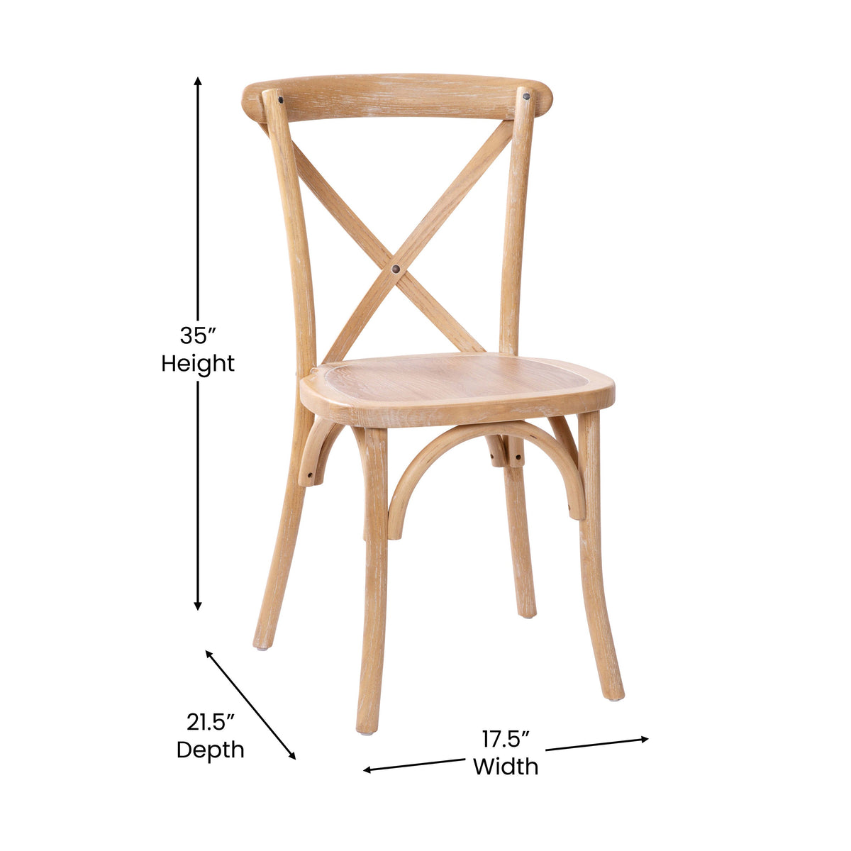 Flash Furniture X-BACK-DRIFT Driftwood X-Back Chair - View 5
