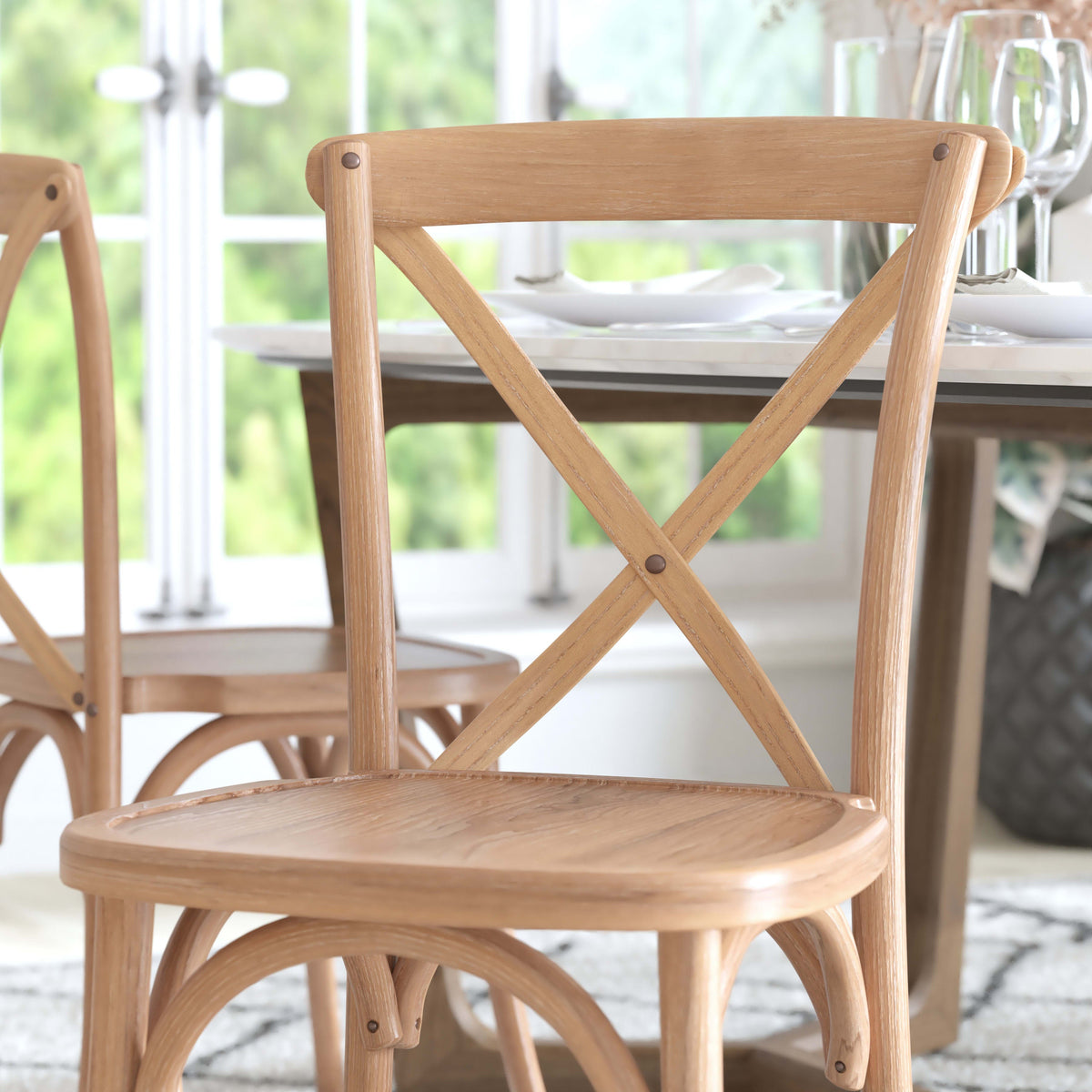 Flash Furniture X-BACK-DRIFT Driftwood X-Back Chair - View 7