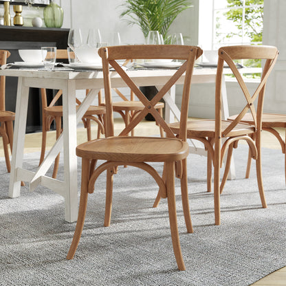 Flash Furniture X-BACK-LB Light Brown X-Back Chair - View 2