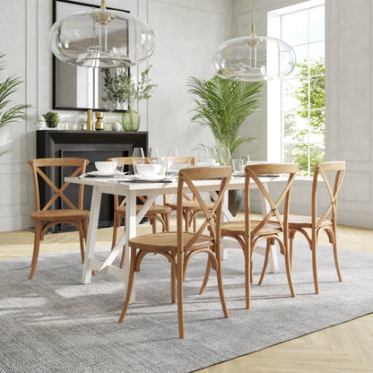 Flash Furniture X-BACK-LB Light Brown X-Back Chair - View 6