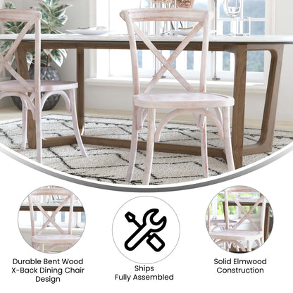 Flash Furniture X-BACK-LW Lime Wash X-Back Chair - View 3