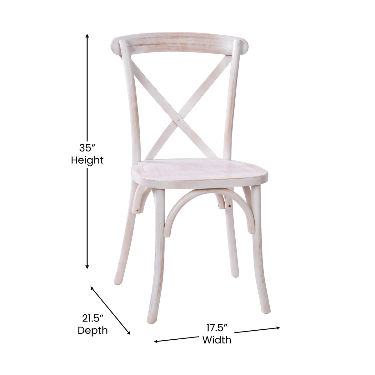 Flash Furniture X-BACK-LW Lime Wash X-Back Chair - View 5