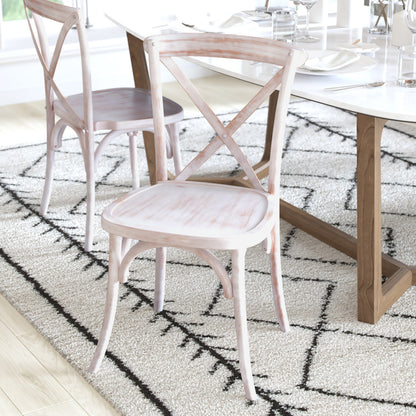 Flash Furniture X-BACK-LW Lime Wash X-Back Chair - View 6