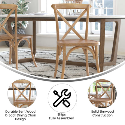 Flash Furniture X-BACK-MEDWHT Medium With White Grain X-Back Chair - View 3
