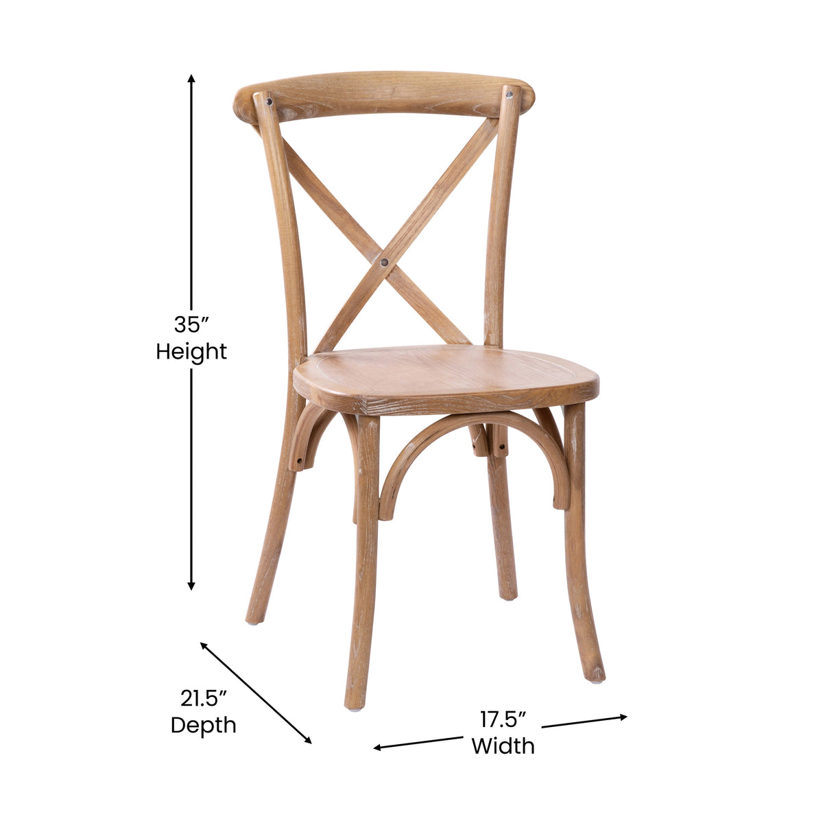 Flash Furniture X-BACK-MEDWHT Medium With White Grain X-Back Chair - View 5