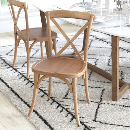 Flash Furniture X-BACK-MEDWHT Medium With White Grain X-Back Chair - View 6