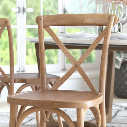 Flash Furniture X-BACK-MEDWHT Medium With White Grain X-Back Chair - View 7