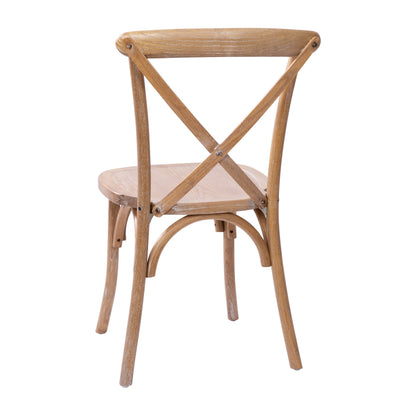 Flash Furniture X-BACK-MEDWHT Medium With White Grain X-Back Chair - View 8