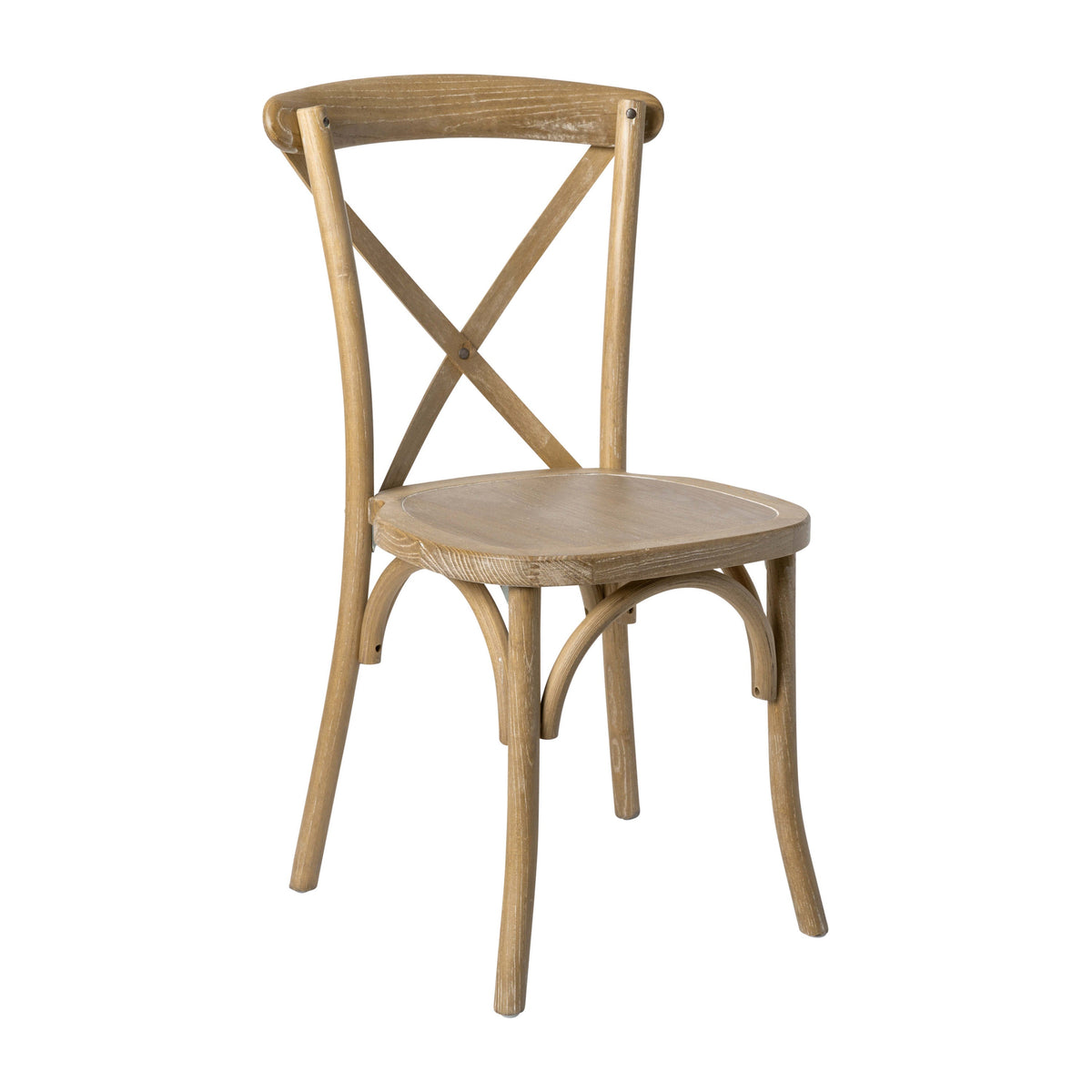 Flash Furniture X-BACK-MOWG Medium Natural With White Grain X-Back Chair - Main view