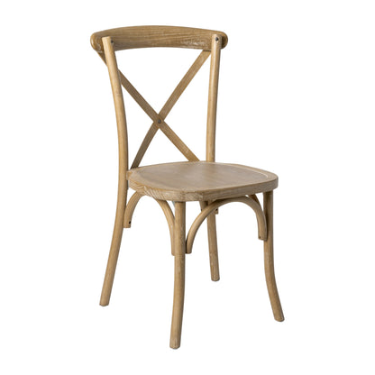 Flash Furniture X-BACK-MOWG Medium Natural With White Grain X-Back Chair - Main view