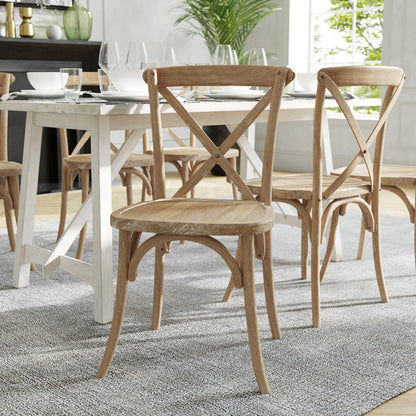 Flash Furniture X-BACK-MOWG Medium Natural With White Grain X-Back Chair - View 2