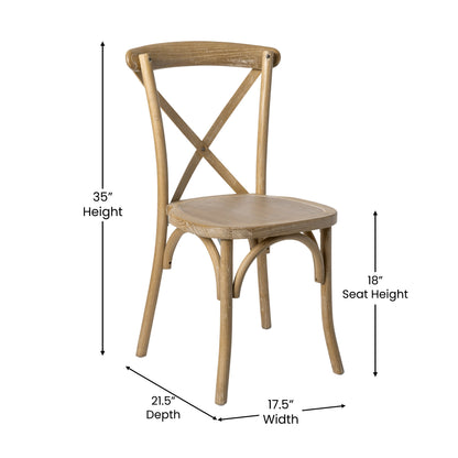 Flash Furniture X-BACK-MOWG Medium Natural With White Grain X-Back Chair - View 5