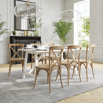 Flash Furniture X-BACK-MOWG Medium Natural With White Grain X-Back Chair - View 6