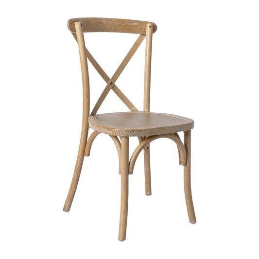 Flash Furniture X-BACK-NWG Natural With White Grain X-Back Chair - Main view
