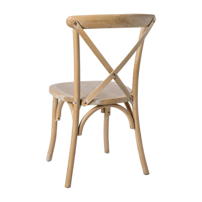 Flash Furniture X-BACK-NWG Natural With White Grain X-Back Chair - View 8