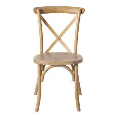 Flash Furniture X-BACK-NWG Natural With White Grain X-Back Chair - View 11