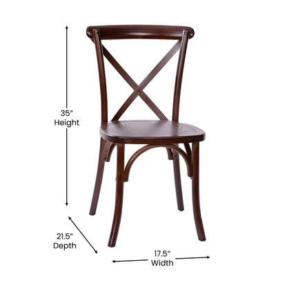 Flash Furniture X-BACK-W Walnut X-Back Chair - View 5