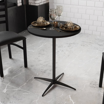 Flash Furniture XA-24-COTA-BK-GG 24" Round Wood Cocktail Table with 30" and 42" Columns (Black) - View 4