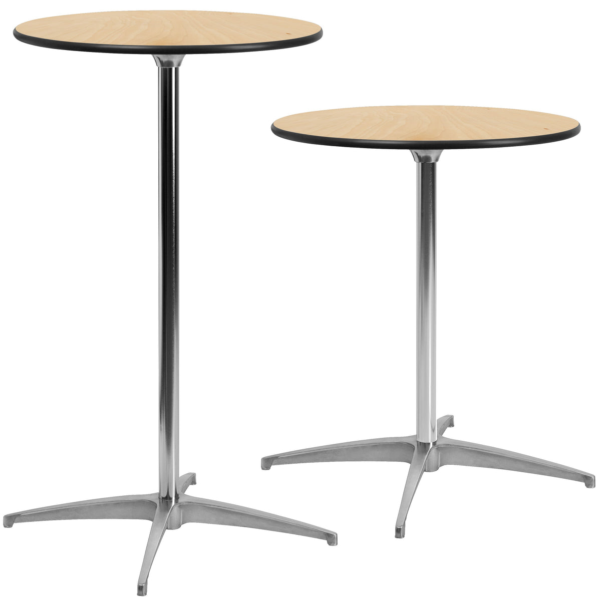 Flash Furniture XA-24-COTA-GG 24" Round Wood Cocktail Table with 30" and 42" Columns (Natural) - View 4