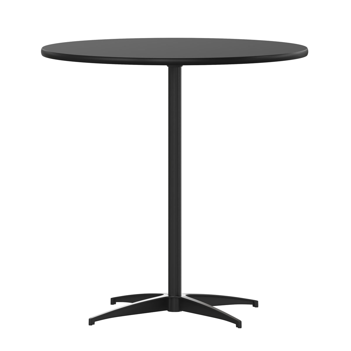 Flash Furniture XA-30-COTA-BK-GG 30" Round Wood Cocktail Table with 30" and 42" Columns (Black) - Main view