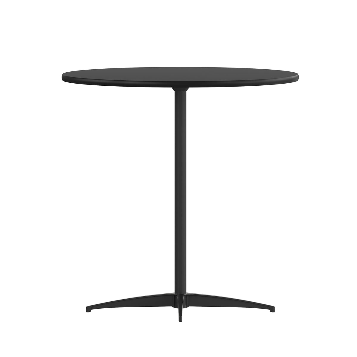 Flash Furniture XA-30-COTA-BK-GG 30" Round Wood Cocktail Table with 30" and 42" Columns (Black) - View 7
