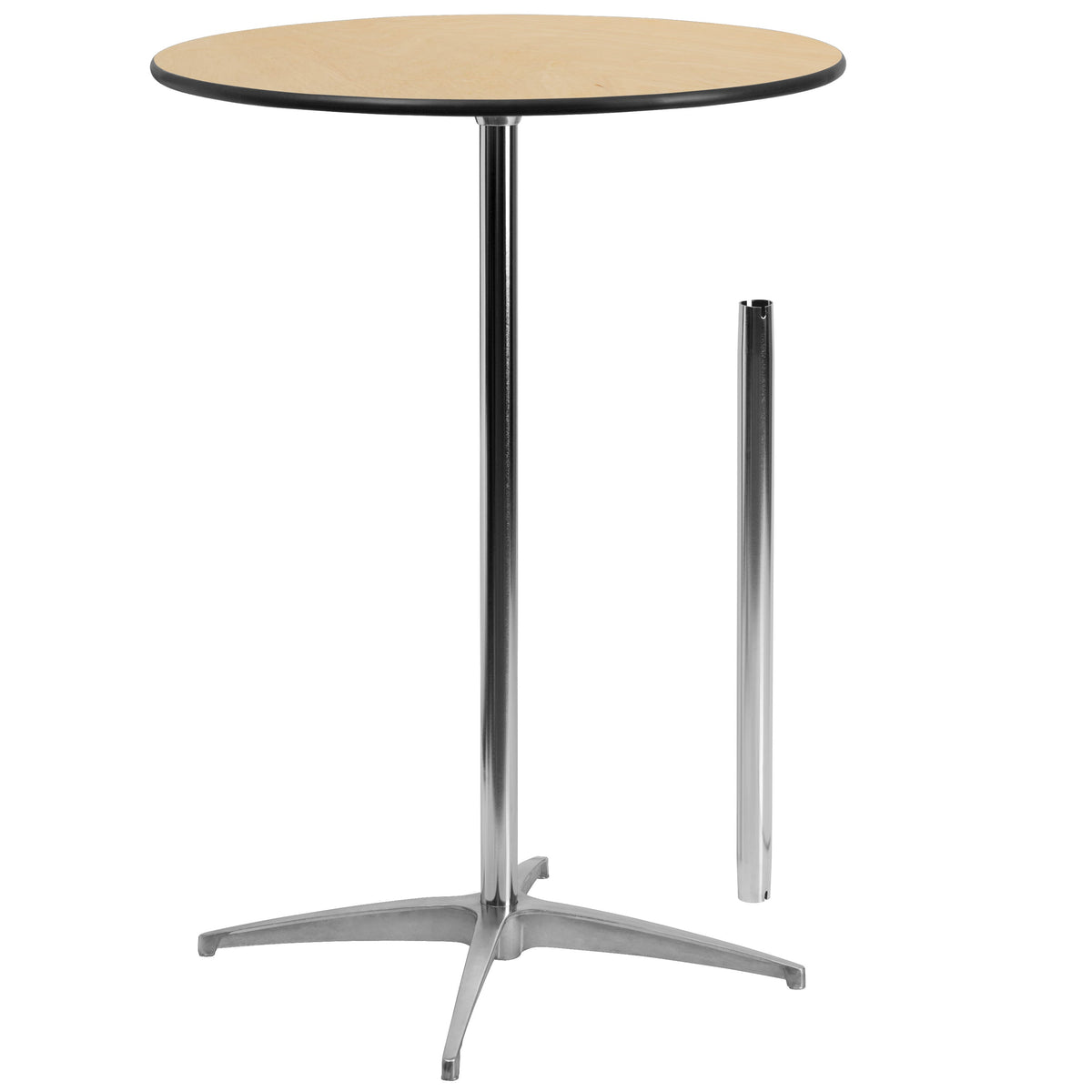 Flash Furniture XA-30-COTA-GG 30" Round Wood Cocktail Table with 30" and 42" Columns (Natural) - Main view