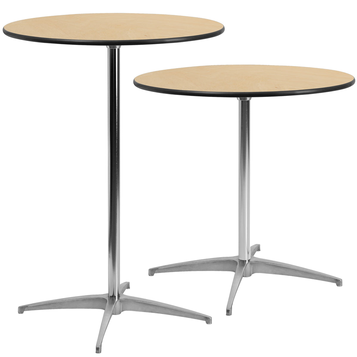 Flash Furniture XA-30-COTA-GG 30" Round Wood Cocktail Table with 30" and 42" Columns (Natural) - View 6