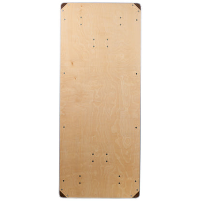 Flash Furniture XA-3072-BIRCH-M-GG 6-Foot Rectangular Birchwood Folding Banquet Table with Corner Guards - View 4