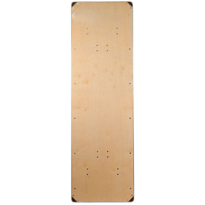 Flash Furniture XA-3096-BIRCH-M-GG 8-Foot Rectangular Birchwood Folding Banquet Table with Corner Guards - View 6