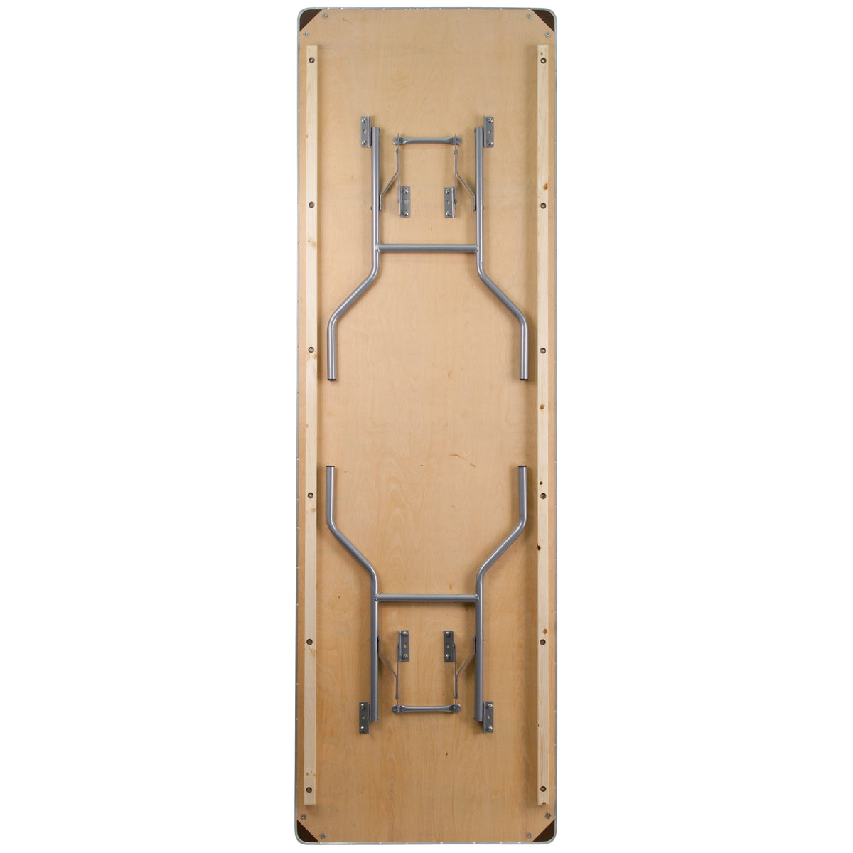 Flash Furniture XA-3096-BIRCH-M-GG 8-Foot Rectangular Birchwood Folding Banquet Table with Corner Guards - View 7