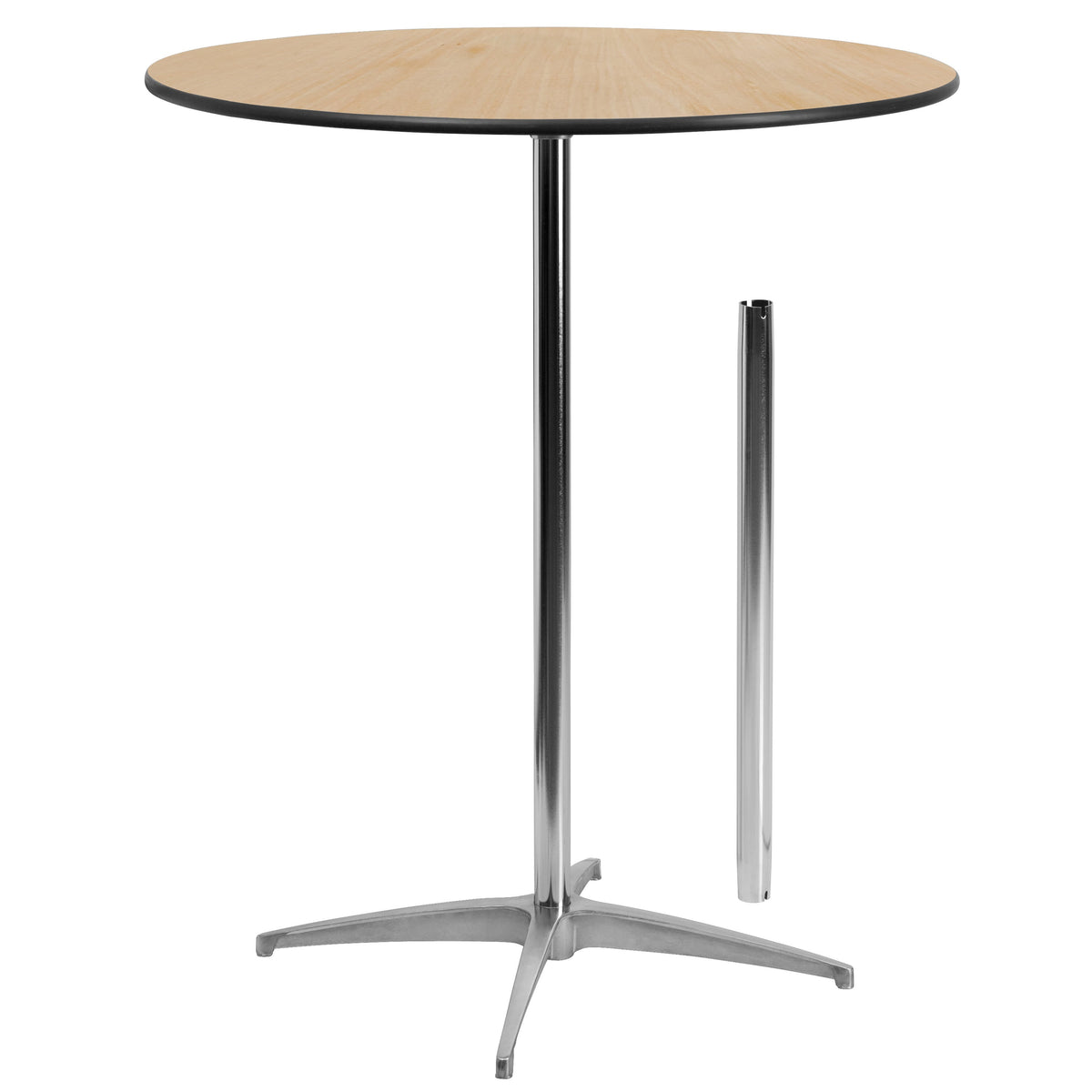 Flash Furniture XA-36-COTA-GG 36" Round Wood Commercial Grade Cocktail Table with 30" and 42" Columns (Natural) - Main view