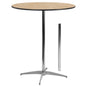 Flash Furniture XA-36-COTA-GG 36" Round Wood Commercial Grade Cocktail Table with 30" and 42" Columns (Natural) - Main view