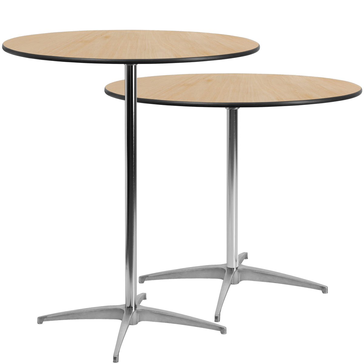 Flash Furniture XA-36-COTA-GG 36" Round Wood Commercial Grade Cocktail Table with 30" and 42" Columns (Natural) - View 6