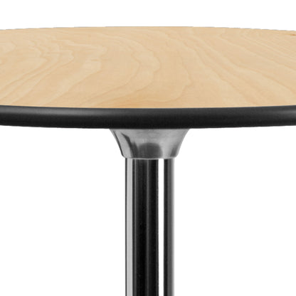 Flash Furniture XA-36-COTA-GG 36" Round Wood Commercial Grade Cocktail Table with 30" and 42" Columns (Natural) - View 8