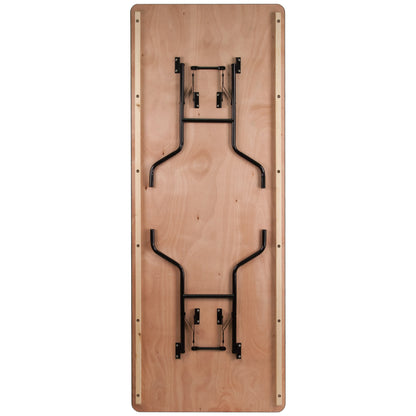 Flash Furniture XA-3696-P-GG 8-Foot Rectangular Wood Folding Banquet Table with Clear Coated Finished Top - View 7