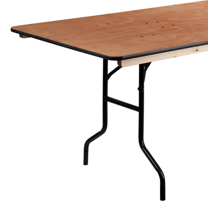 Flash Furniture XA-3696-P-GG 8-Foot Rectangular Wood Folding Banquet Table with Clear Coated Finished Top - View 8
